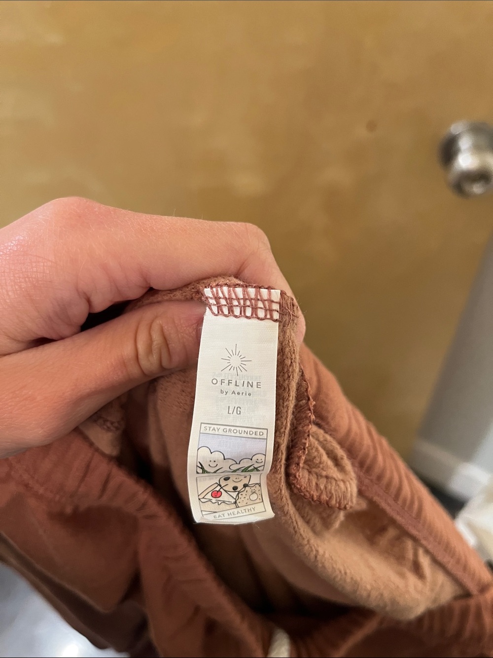 Offline by Aerie Rust Brown Drawstring Jogger Sweats - Picture 2 of 4